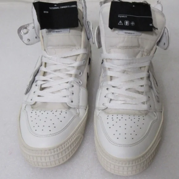 Off-White Off Court 3.0 Men's White/White Leather High Top Sneakers Sz 42 US 9 - Picture 16 of 16